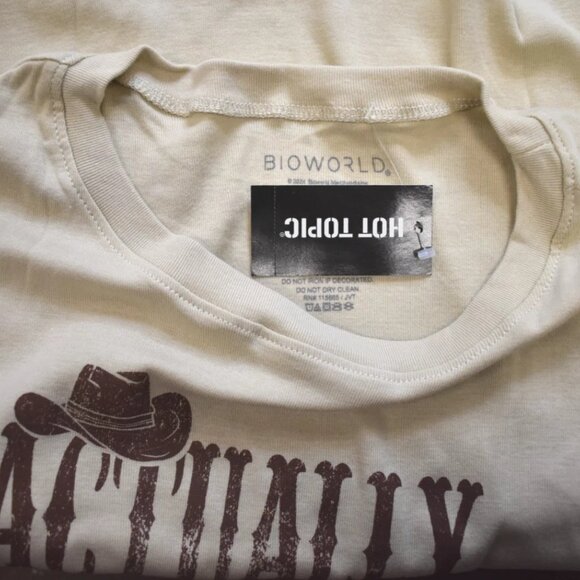 This Is My First Rodeo Juniors Hot Topic Bioworld Beige Baby T-Shirt New XL - Picture 3 of 5